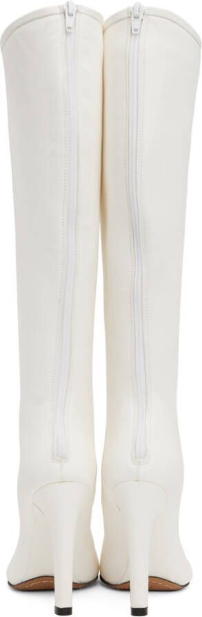 Dries Van Noten White Lace-Up Boots