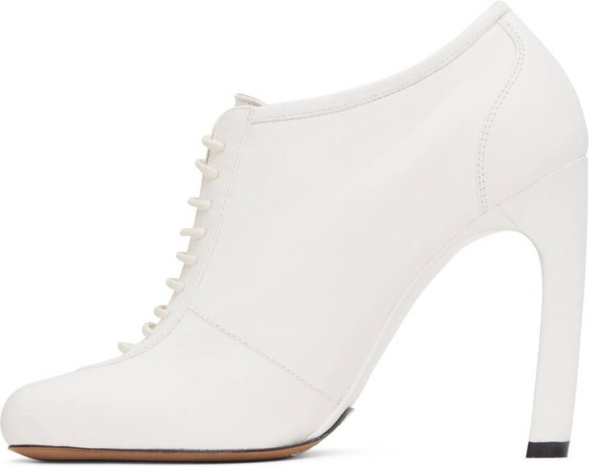 Dries Van Noten White Lace-Up Low Ankle Heels