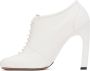Dries Van Noten White Lace-Up Low Ankle Heels - Thumbnail 3