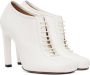 Dries Van Noten White Lace-Up Low Ankle Heels - Thumbnail 4