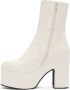 Dries Van Noten White Leather Platform Heeled Ankle Boots - Thumbnail 3