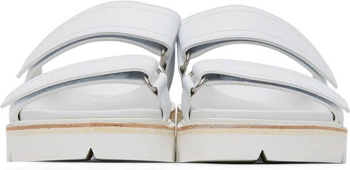 Dries Van Noten White Velcro Strap Sandals