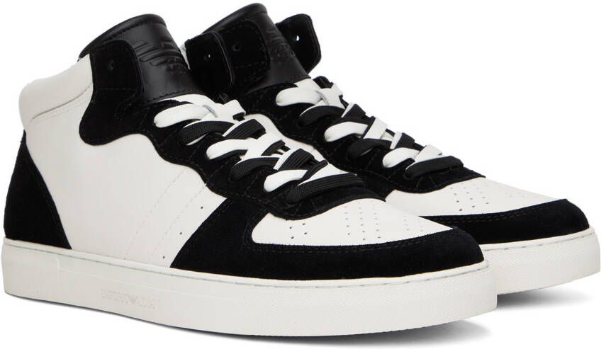 Emporio Armani Black & White Perforated Sneakers