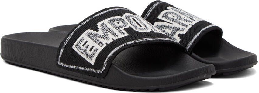 Emporio Armani Black Jacquard Sandals