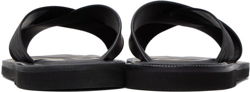 Emporio Armani Black Jacquard Sandals