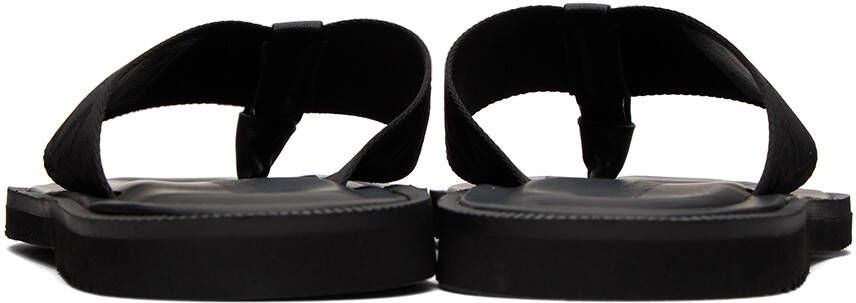 Emporio Armani Black Logo Tape Sandals