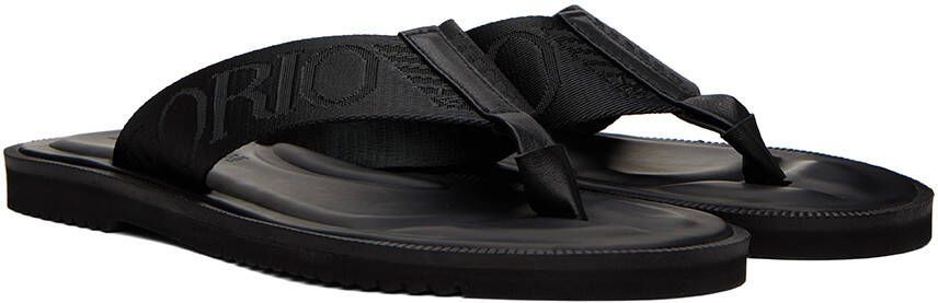 Emporio Armani Black Logo Tape Sandals