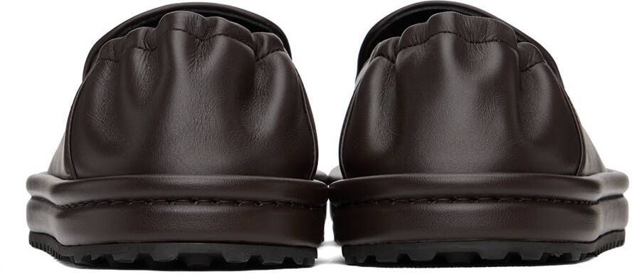 Emporio Armani Brown Collapsible Heel Loafers