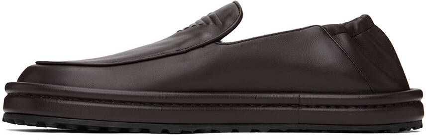 Emporio Armani Brown Collapsible Heel Loafers