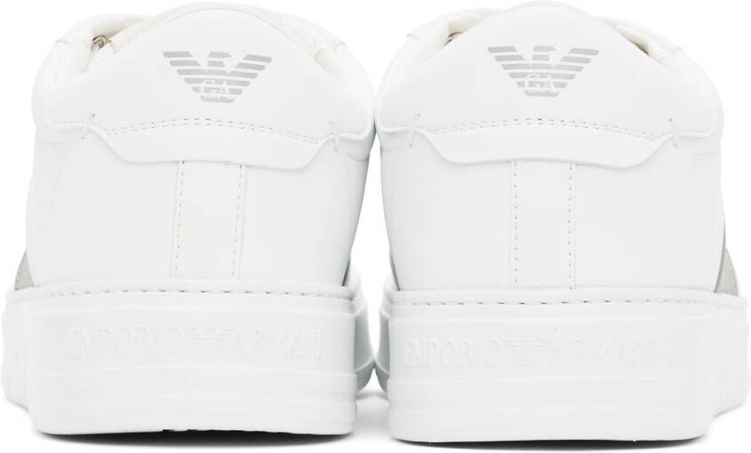 Emporio Armani White & Gray Logo Sneakers