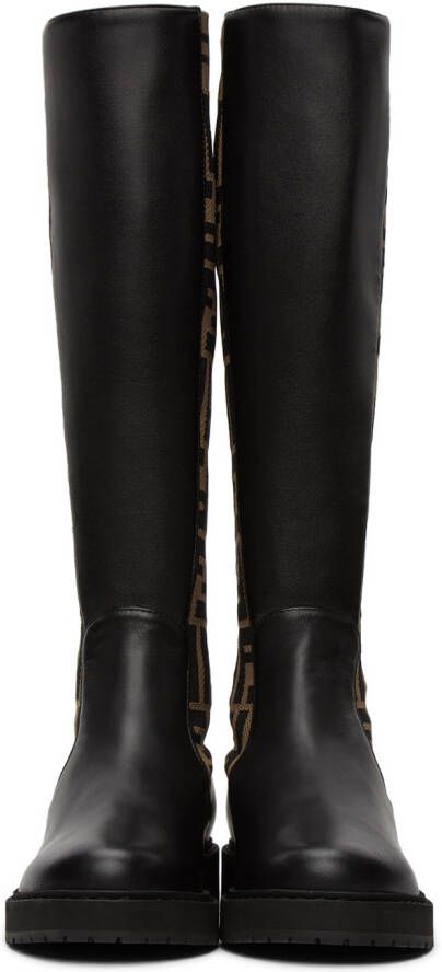 Fendi Brown & Black 'Forever ' Rockoko Tall Boots