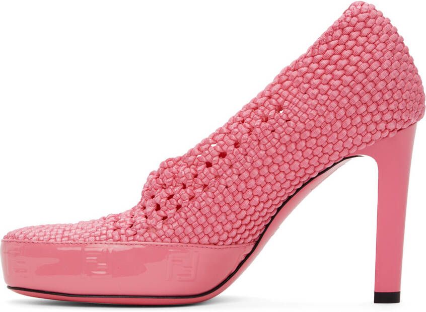 Fendi Pink Knit Stretch Heels