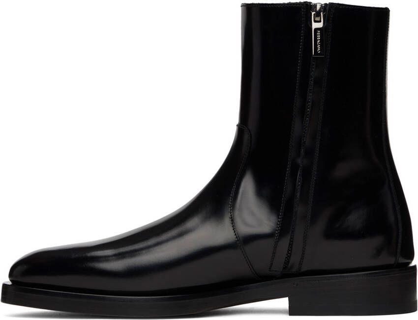 Ferragamo Black Calfskin Boots