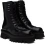 Ferragamo Black Combat Boots - Thumbnail 4