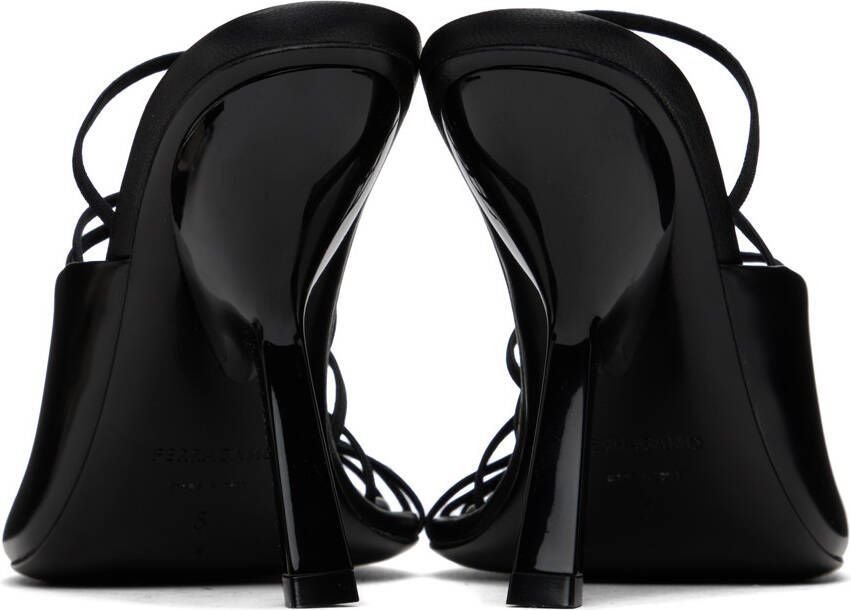 Ferragamo Black Ultra-Fine Mini Straps Sandals