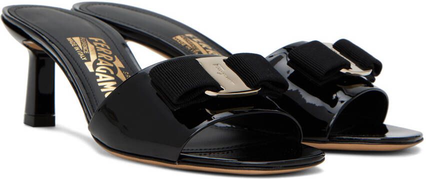 Ferragamo Black Vara Bow Heeled Sandals