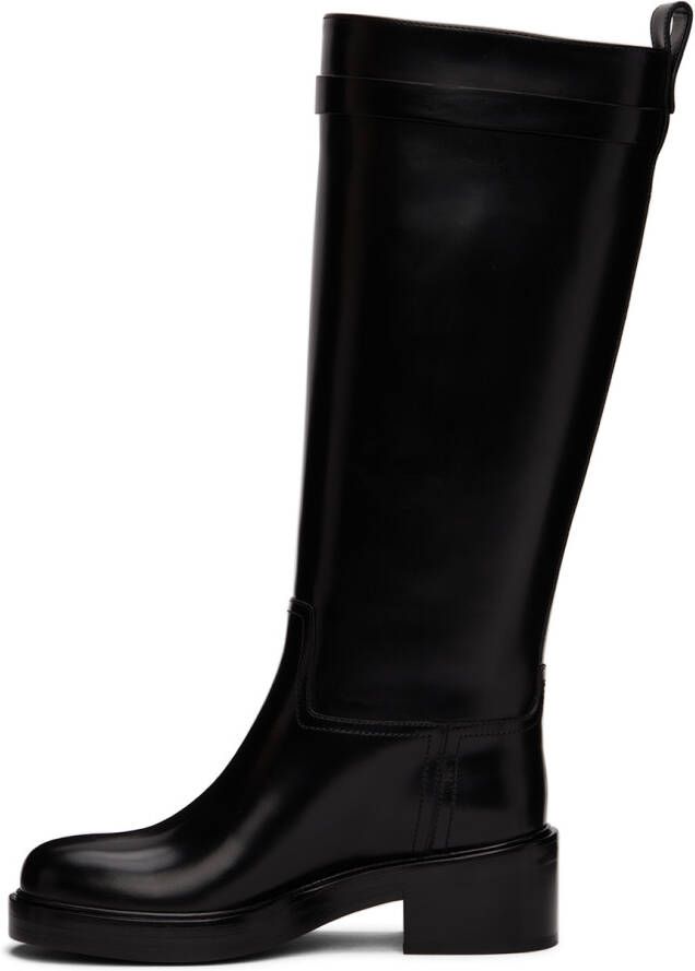 Ferragamo Black Vara Chain Tall Boots