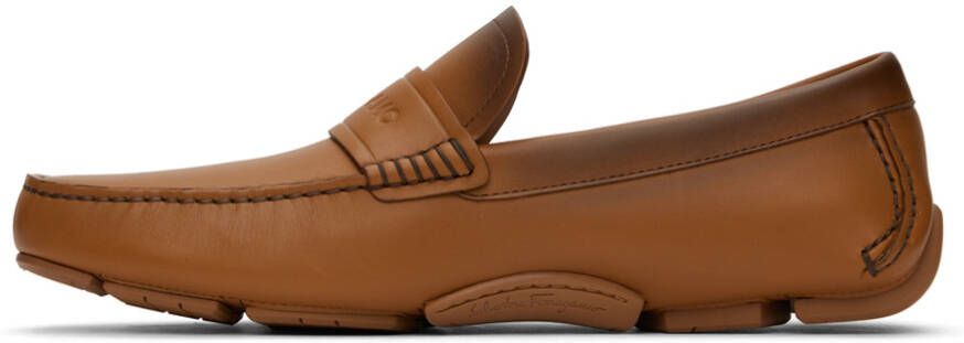 Ferragamo Tan Felix Loafers