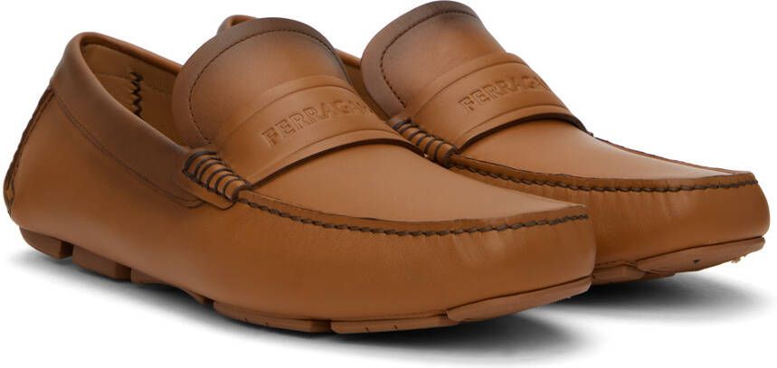 Ferragamo Tan Felix Loafers