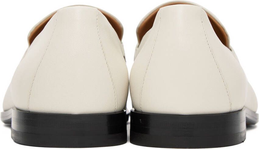 Ferragamo White Gancini Loafers