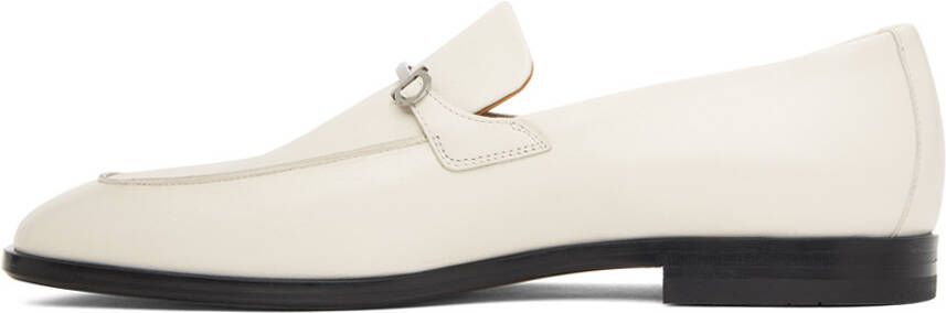 Ferragamo White Gancini Loafers