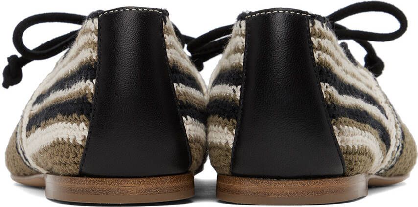 Gabriela Hearst Khaki & Black Hays Loafers