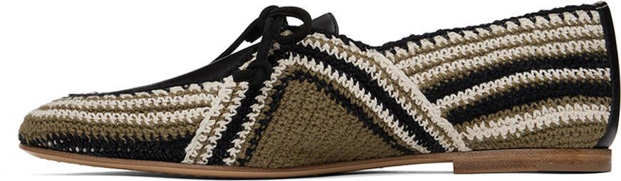 Gabriela Hearst Khaki & Black Hays Loafers