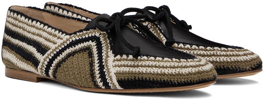 Gabriela Hearst Khaki & Black Hays Loafers