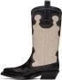 GANNI Black & Off-White Embroidered Western Mid-Calf Boots - Thumbnail 3