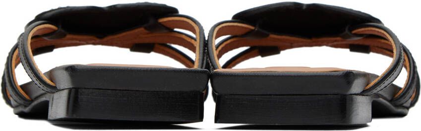 GANNI Black Butterfly Strass Sandals