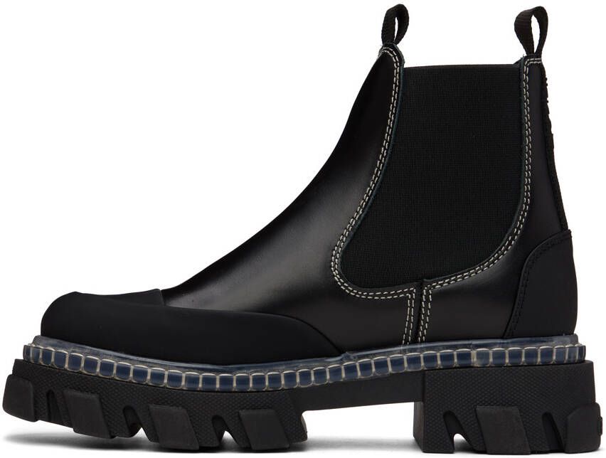 GANNI Black Cleated Low Chelsea Boots