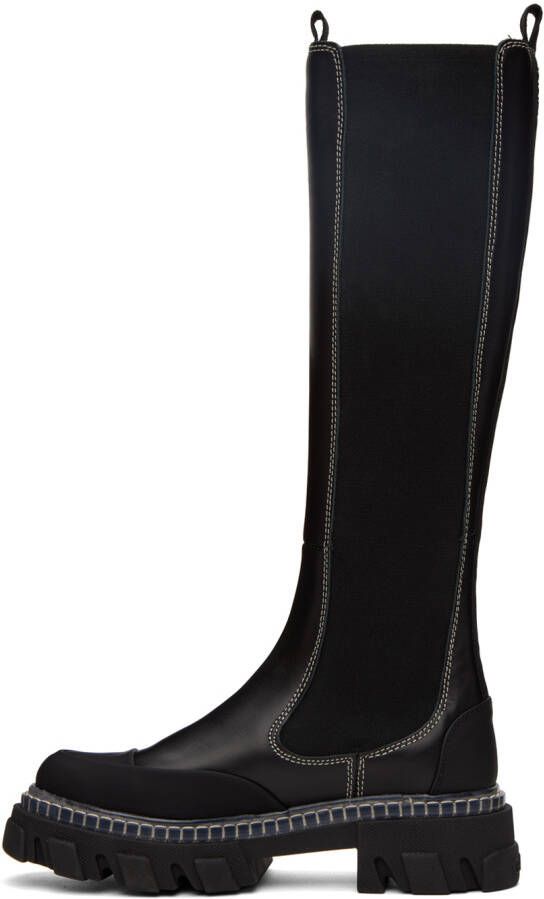 GANNI Black Cleated Tall Boots