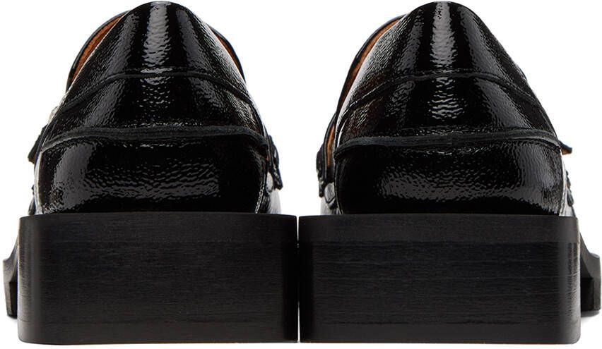 GANNI Black Jewel Loafers