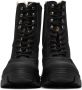GANNI Black Recycled Mixed Lace-Up Boots - Thumbnail 2