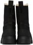 GANNI Black Recycled Mixed Lace-Up Boots - Thumbnail 4