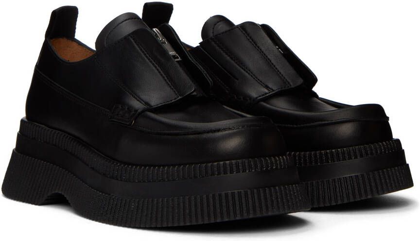 GANNI Black Wallaby Creeper Zip Loafers