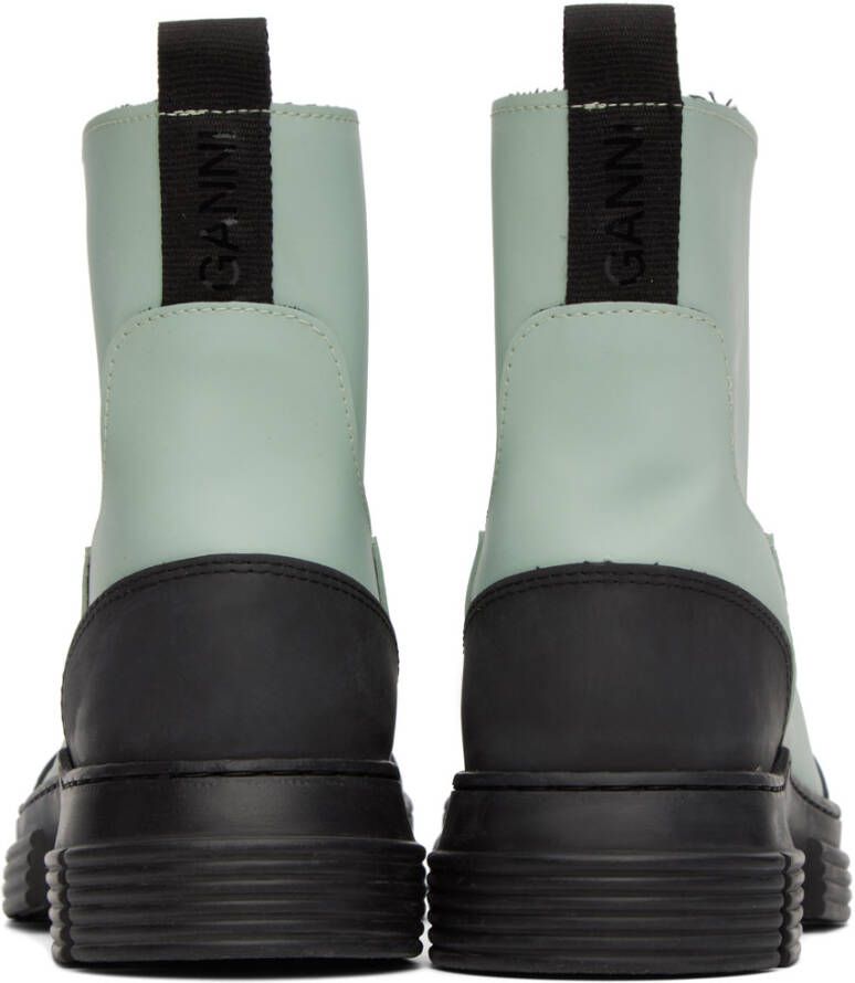 GANNI Blue Recycled Rubber Ankle Boots