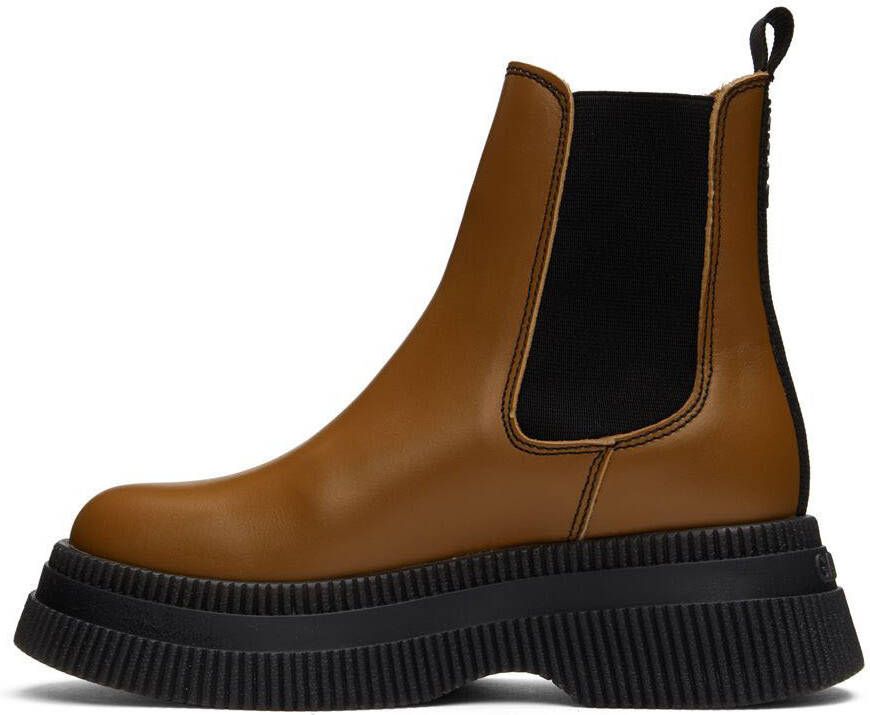 GANNI Brown Chunky Chelsea Boots