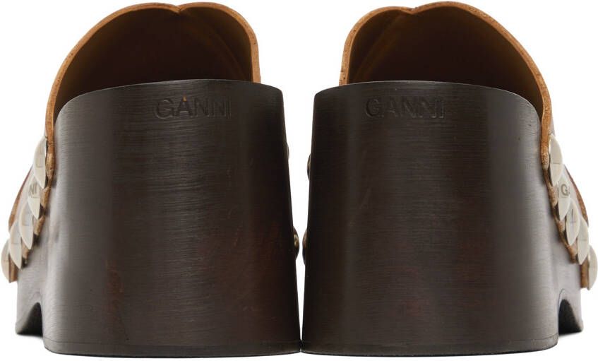GANNI Brown Clog Sandals