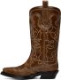 GANNI Brown Embroidered Western Boots - Thumbnail 3
