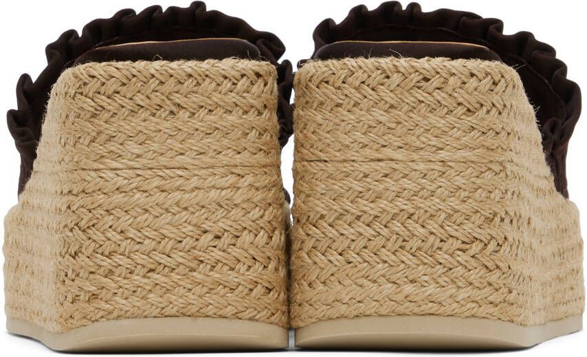 GANNI Brown Smock Espadrille Wedge Sandals