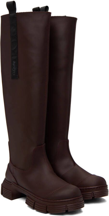 GANNI Burgundy Country Boots