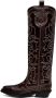 GANNI Burgundy Embroidered Western Boots - Thumbnail 3