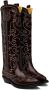 GANNI Burgundy Embroidered Western Boots - Thumbnail 4