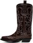 GANNI Burgundy Embroidered Western Boots - Thumbnail 3