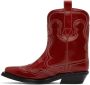 GANNI Burgundy Western Boots - Thumbnail 3