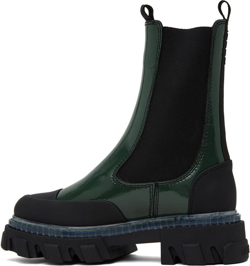 GANNI Green Cleated Chelsea Boots