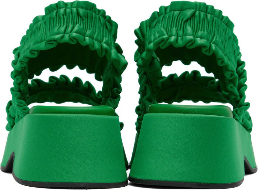 GANNI Green Smock Flatform Sandals