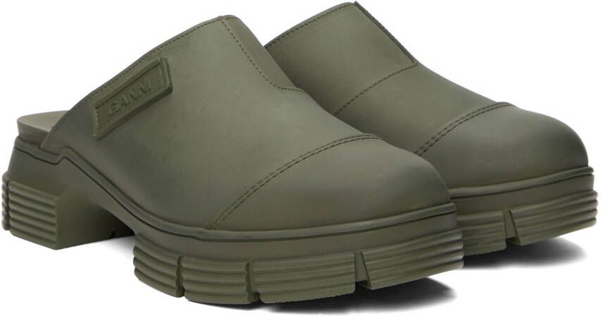 GANNI Khaki City Slippers