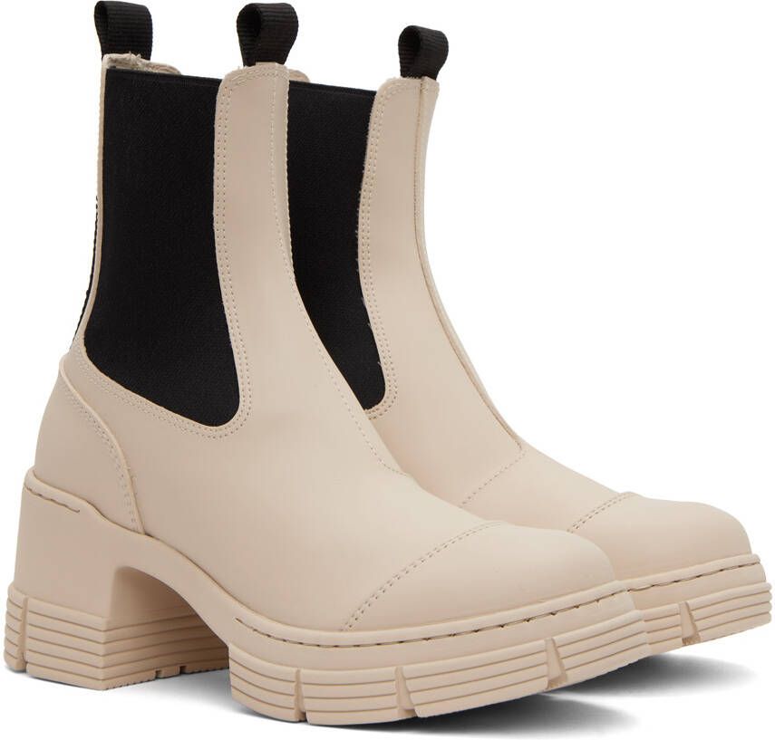 GANNI Off-White City Heeled Boots